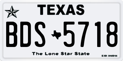 TX license plate BDS5718