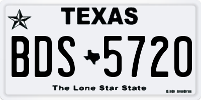 TX license plate BDS5720