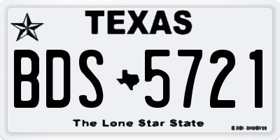 TX license plate BDS5721