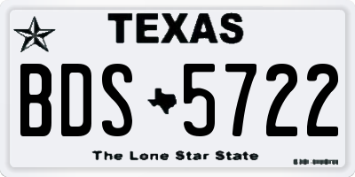 TX license plate BDS5722