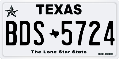 TX license plate BDS5724