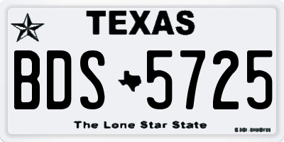 TX license plate BDS5725