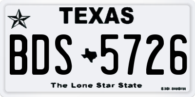 TX license plate BDS5726