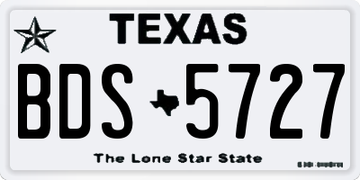 TX license plate BDS5727