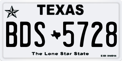 TX license plate BDS5728