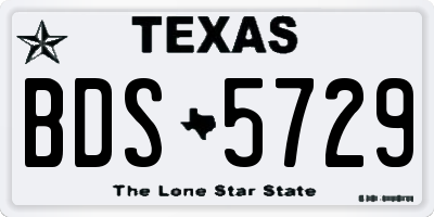 TX license plate BDS5729