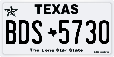 TX license plate BDS5730