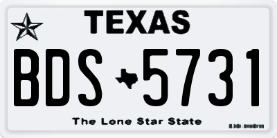 TX license plate BDS5731