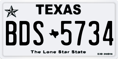 TX license plate BDS5734