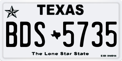 TX license plate BDS5735