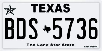 TX license plate BDS5736