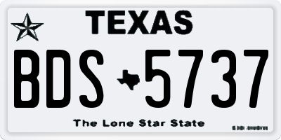 TX license plate BDS5737