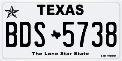 TX license plate BDS5738