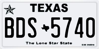 TX license plate BDS5740