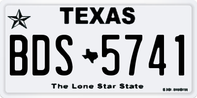 TX license plate BDS5741