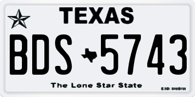 TX license plate BDS5743