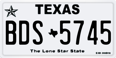 TX license plate BDS5745