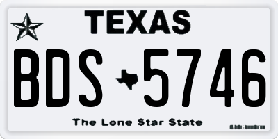 TX license plate BDS5746