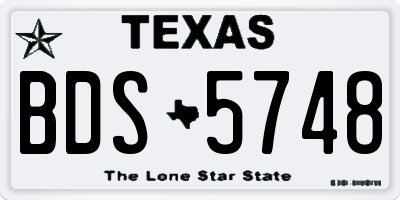 TX license plate BDS5748