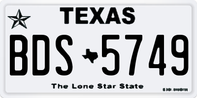 TX license plate BDS5749