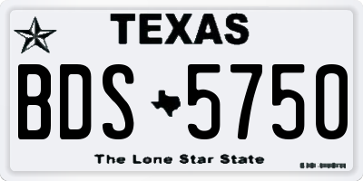 TX license plate BDS5750