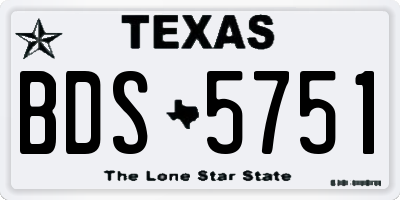 TX license plate BDS5751