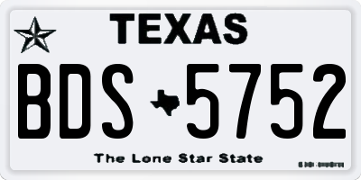 TX license plate BDS5752