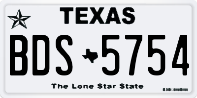 TX license plate BDS5754
