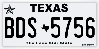 TX license plate BDS5756