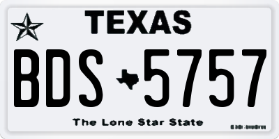 TX license plate BDS5757