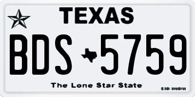 TX license plate BDS5759