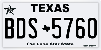 TX license plate BDS5760