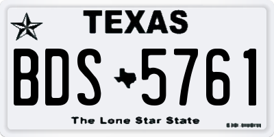 TX license plate BDS5761