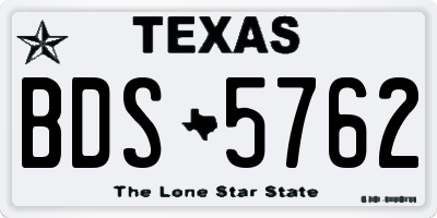 TX license plate BDS5762
