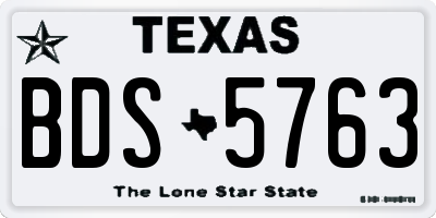 TX license plate BDS5763