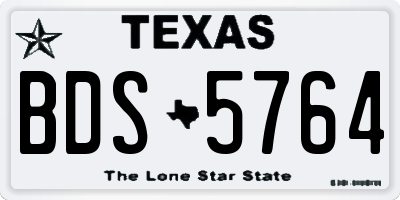 TX license plate BDS5764