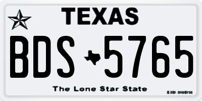 TX license plate BDS5765