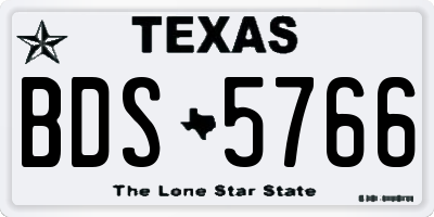 TX license plate BDS5766