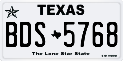 TX license plate BDS5768
