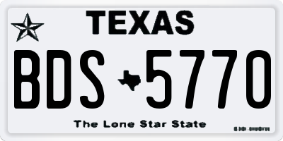 TX license plate BDS5770