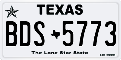TX license plate BDS5773