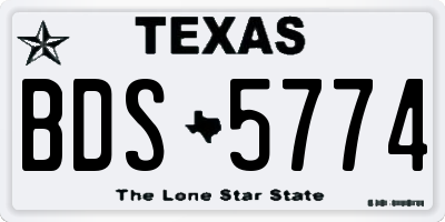 TX license plate BDS5774