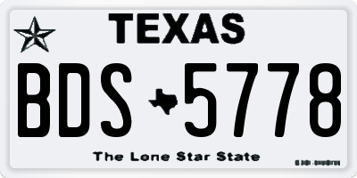 TX license plate BDS5778
