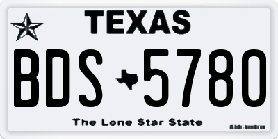 TX license plate BDS5780