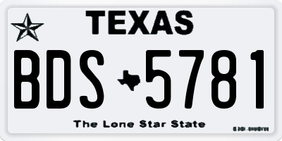 TX license plate BDS5781