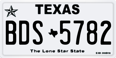 TX license plate BDS5782