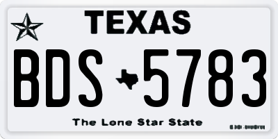 TX license plate BDS5783