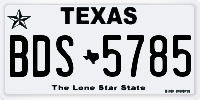 TX license plate BDS5785
