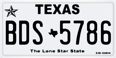 TX license plate BDS5786
