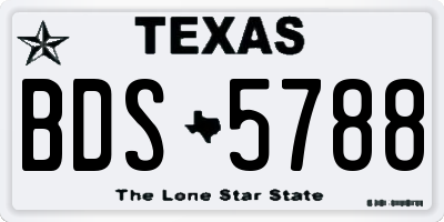 TX license plate BDS5788